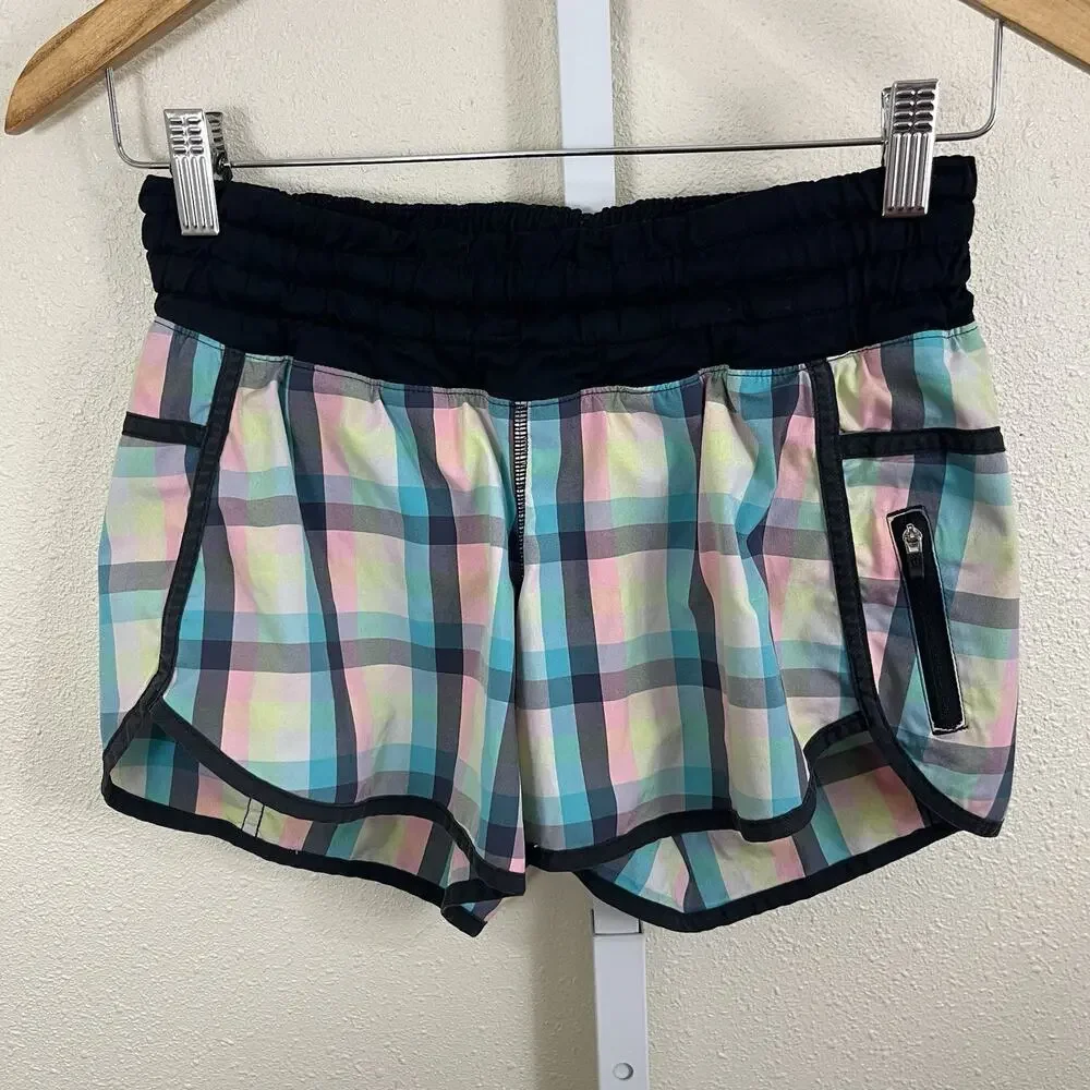 Lululemon Tracker Short II Women’s Size 4 Wee Wheezy Check Low Rise Rare